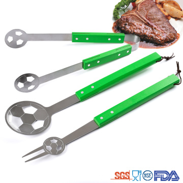 Football Shape wooden handle Barbecue Set BBQ Tools